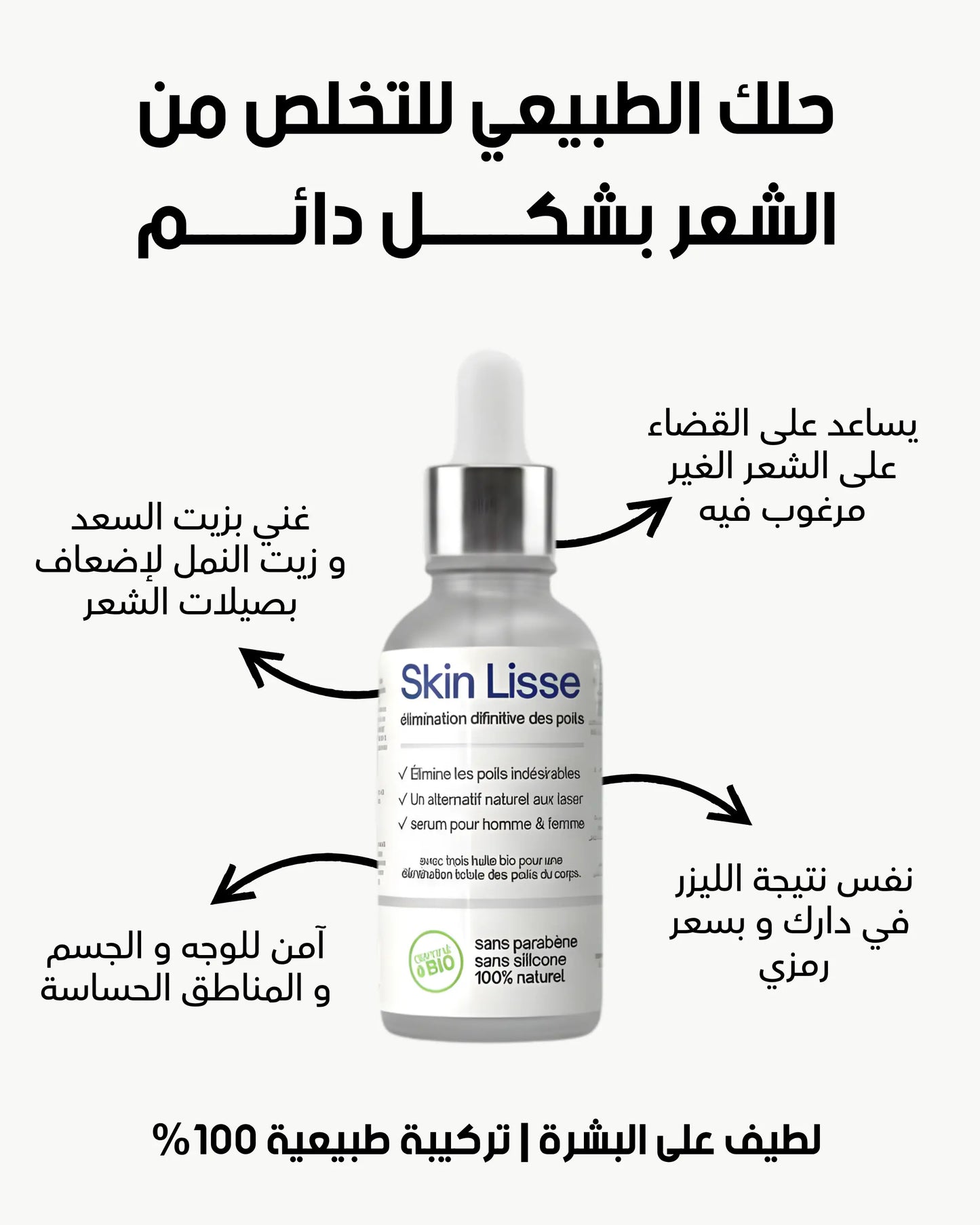 سيروم بديل الليزر للقضاء على الشعر الزائد من الجذور و نهائيا